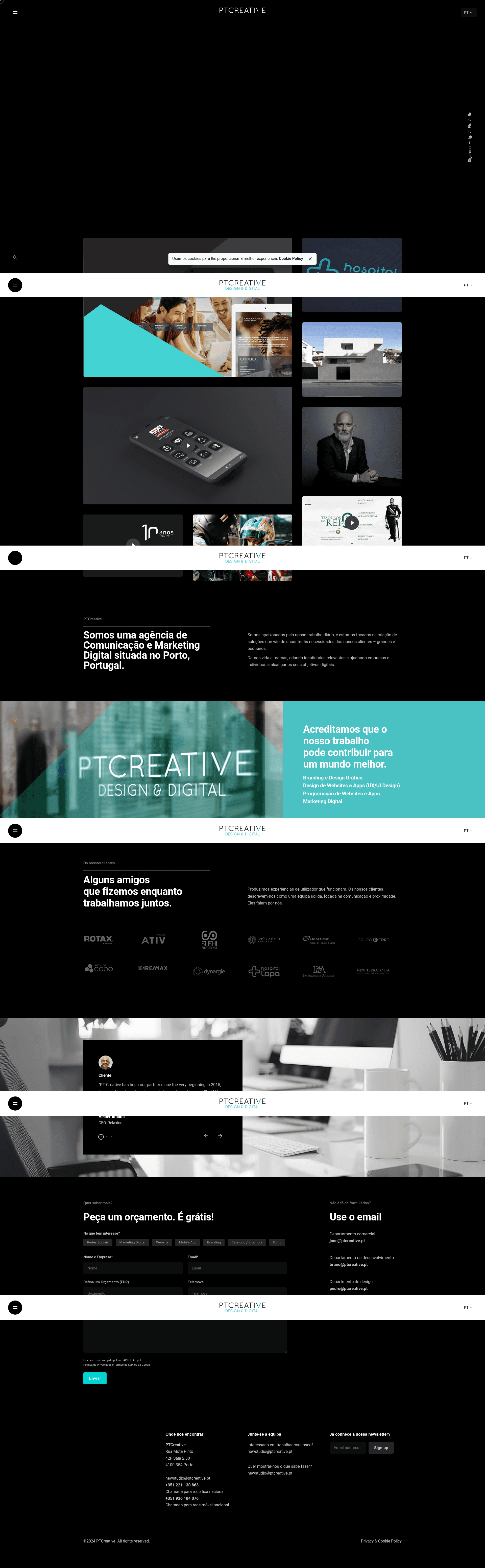 PTCreative website screenshot