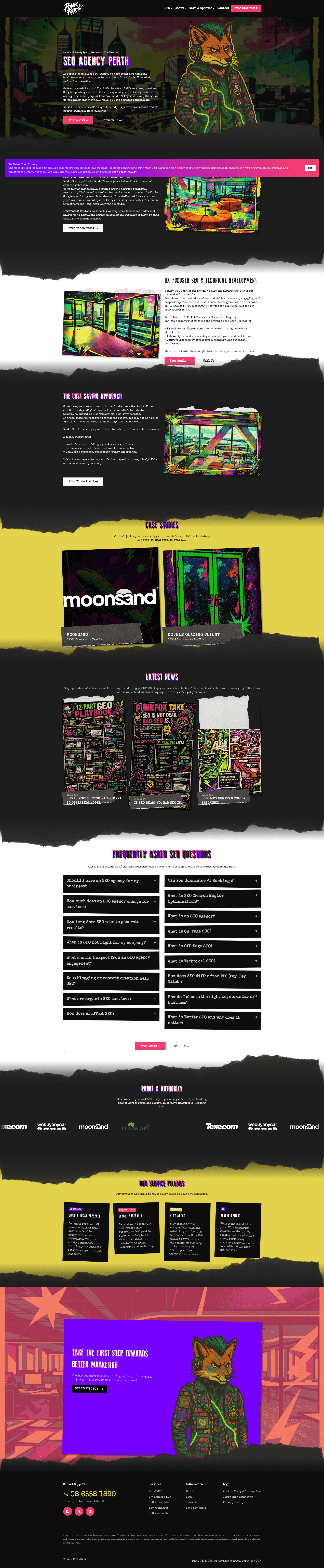 PunkFox SEO website screenshot