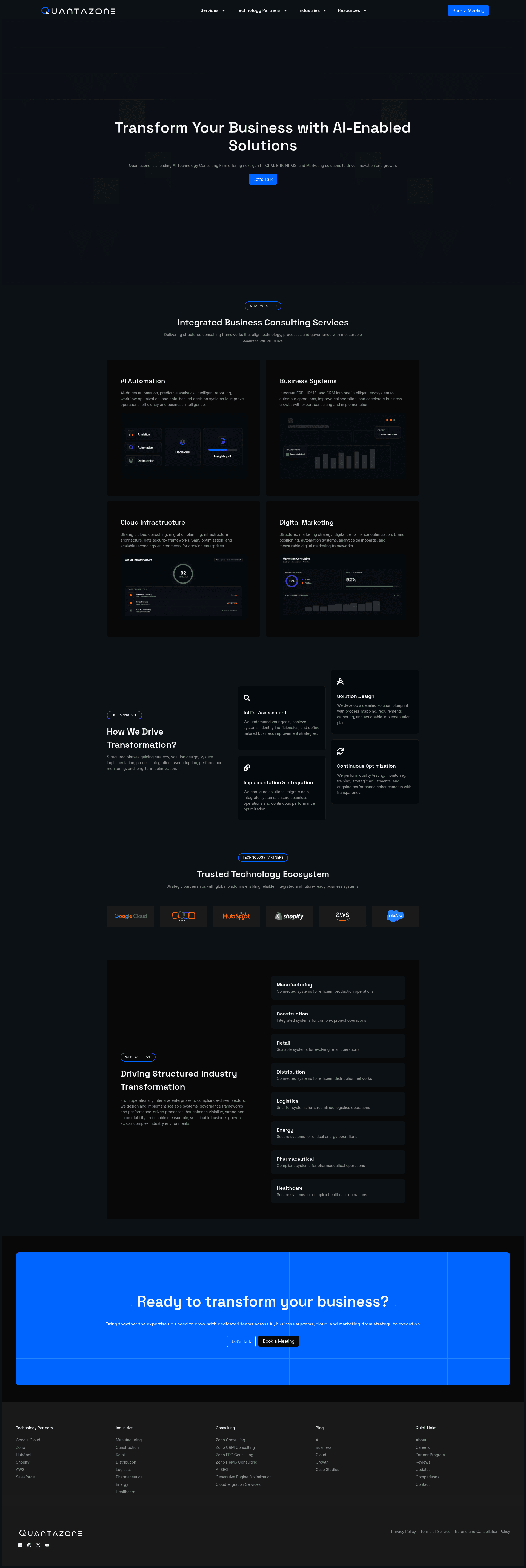 Quantazone website screenshot