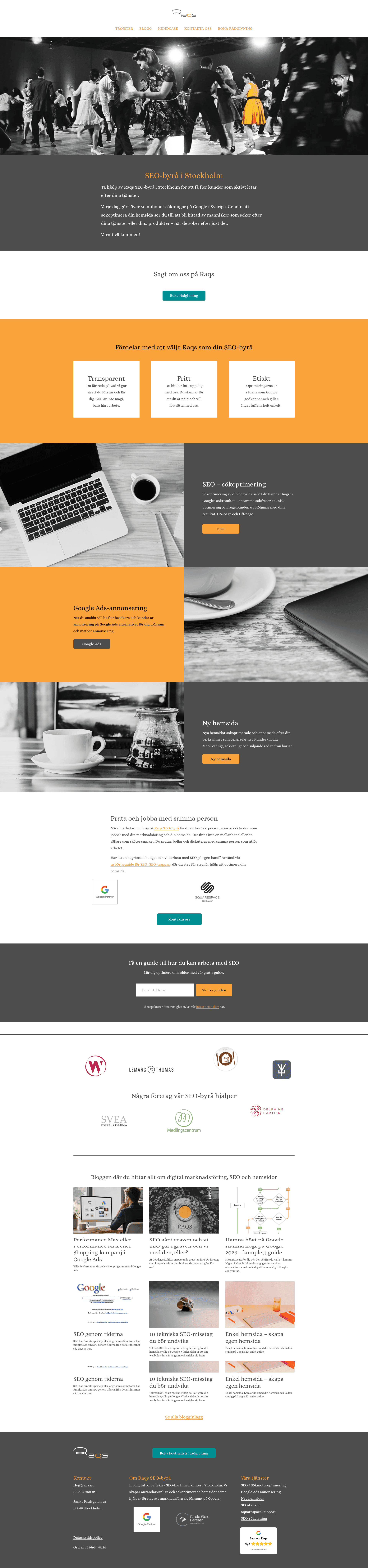 Raqs website screenshot