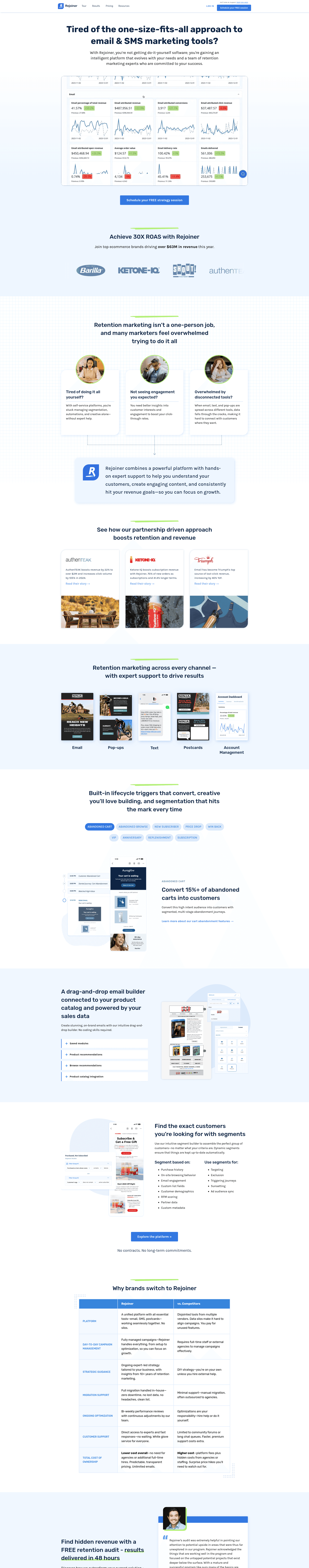 Rejoiner website screenshot