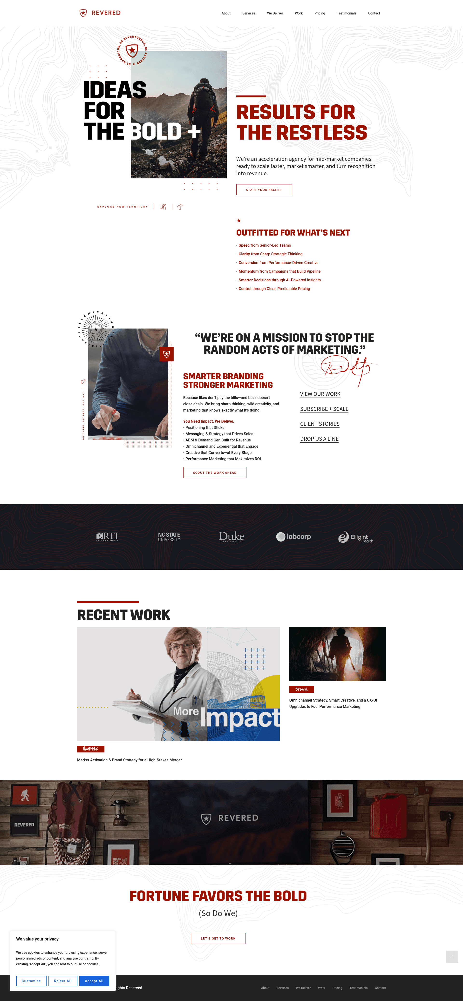 Revered website screenshot