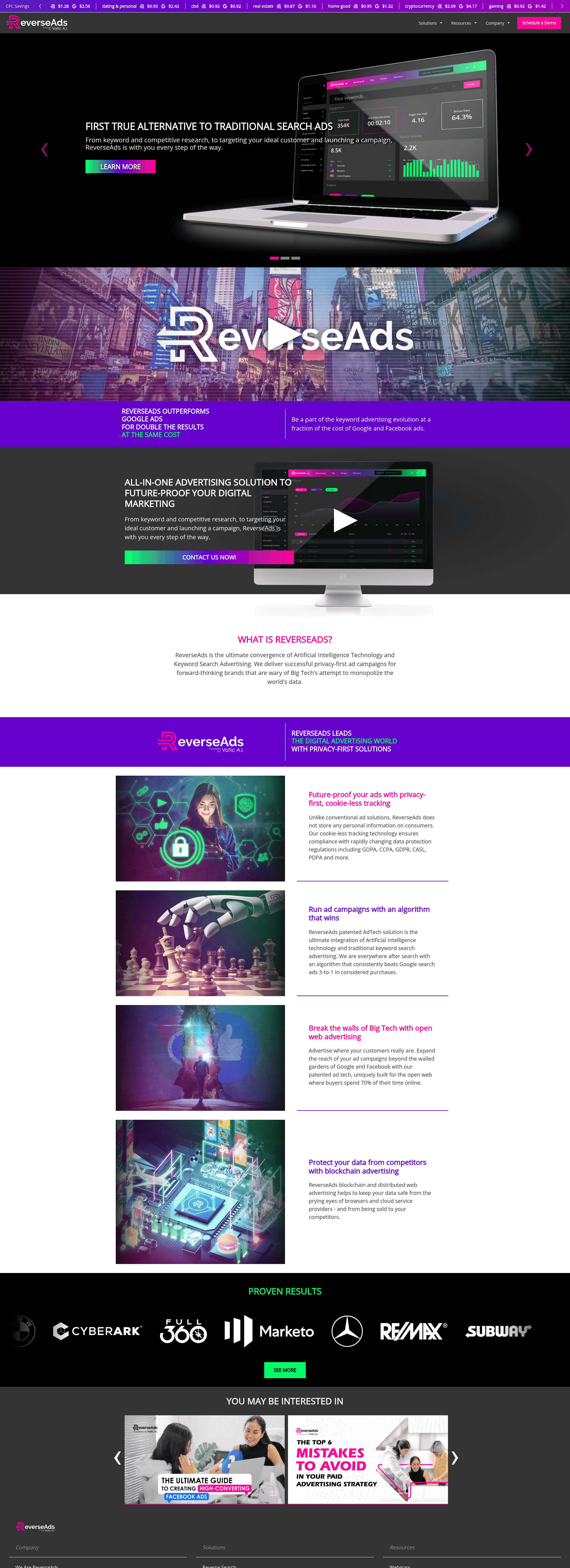 ReverseAds website screenshot