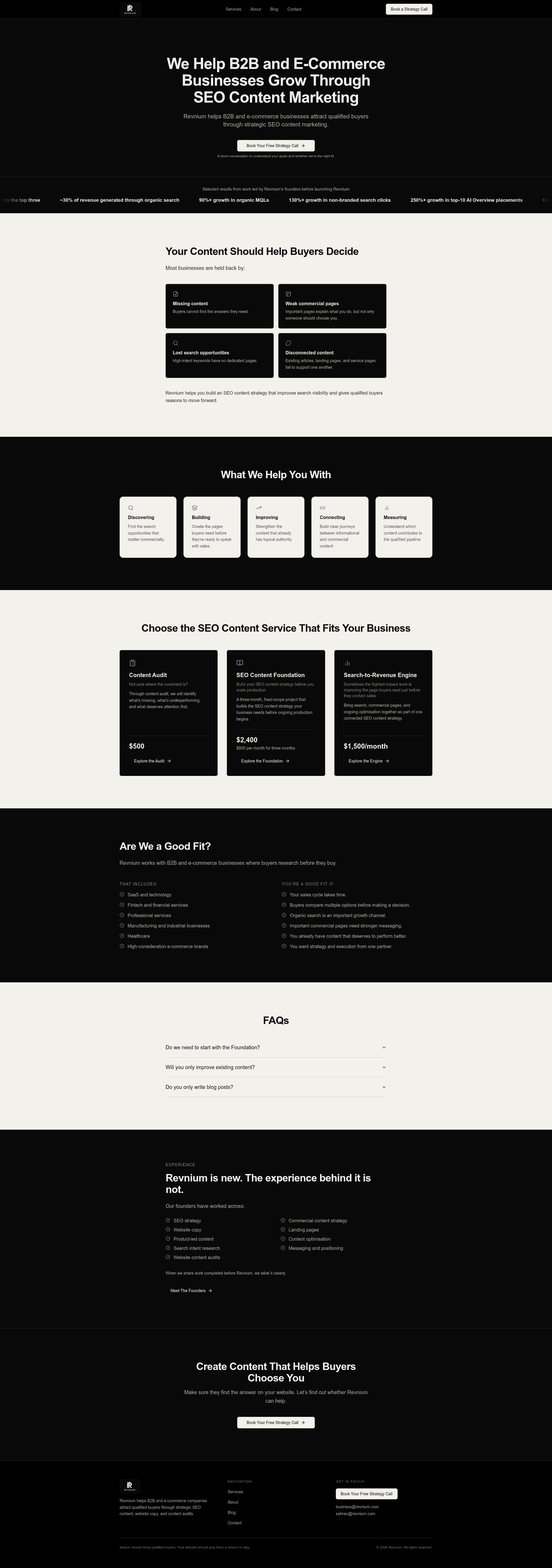 Revnium website screenshot