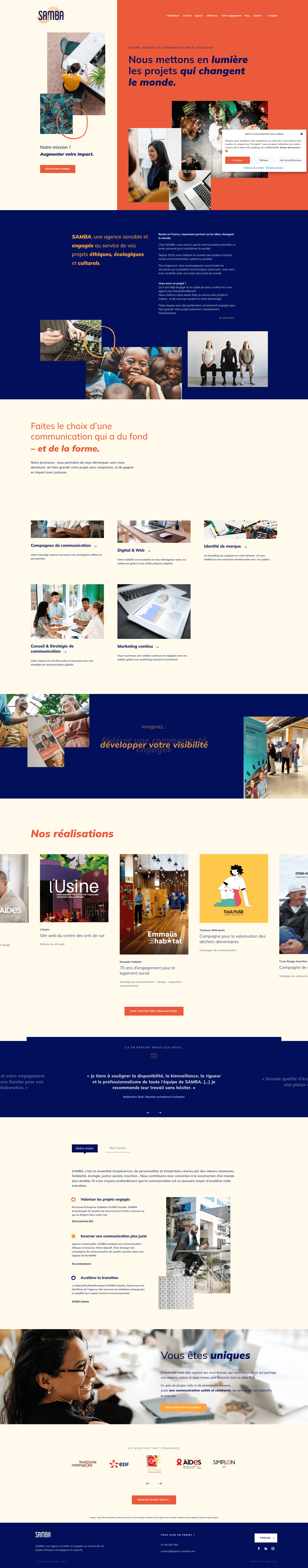 Samba website screenshot