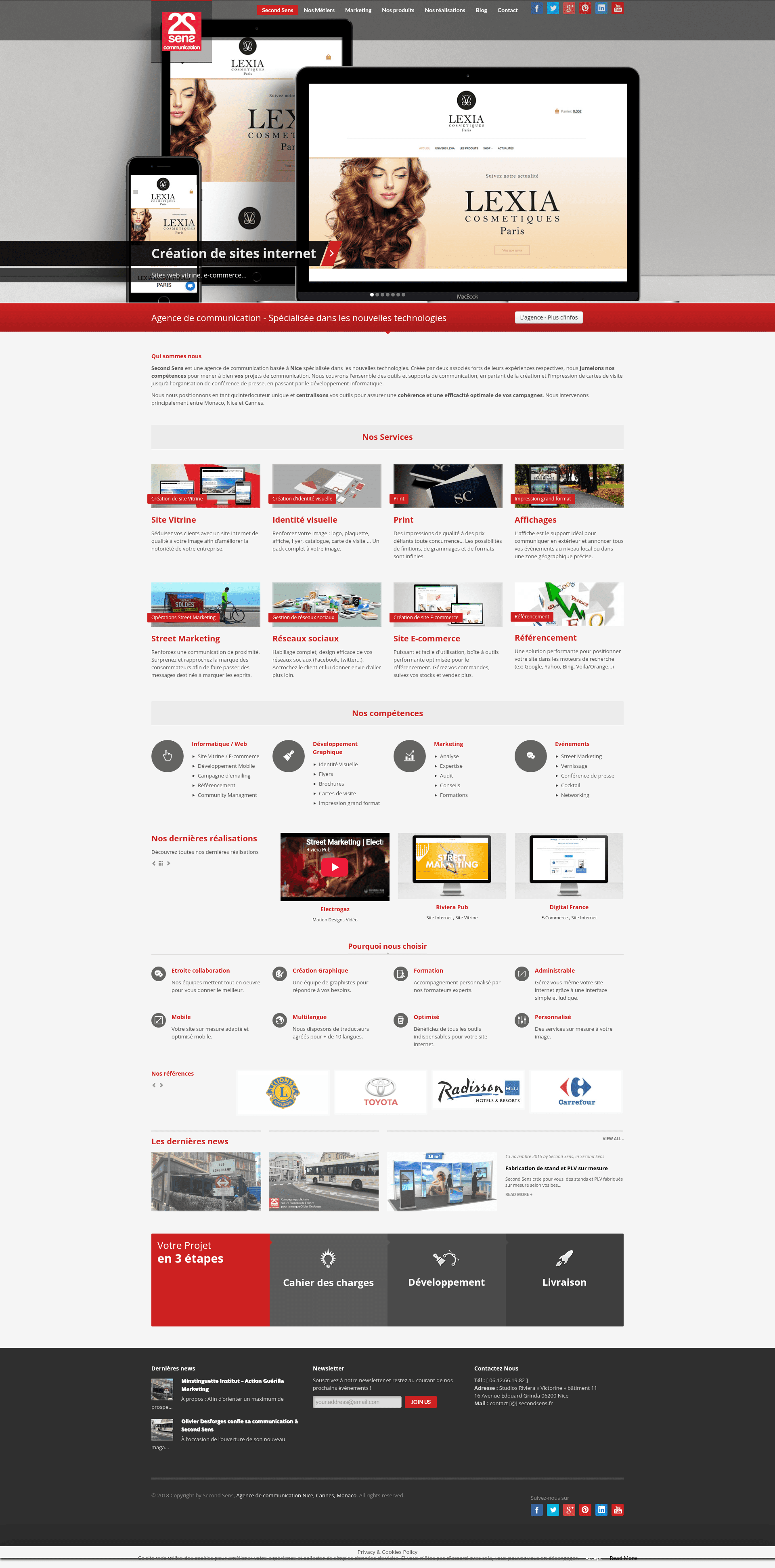 Second Sens website screenshot