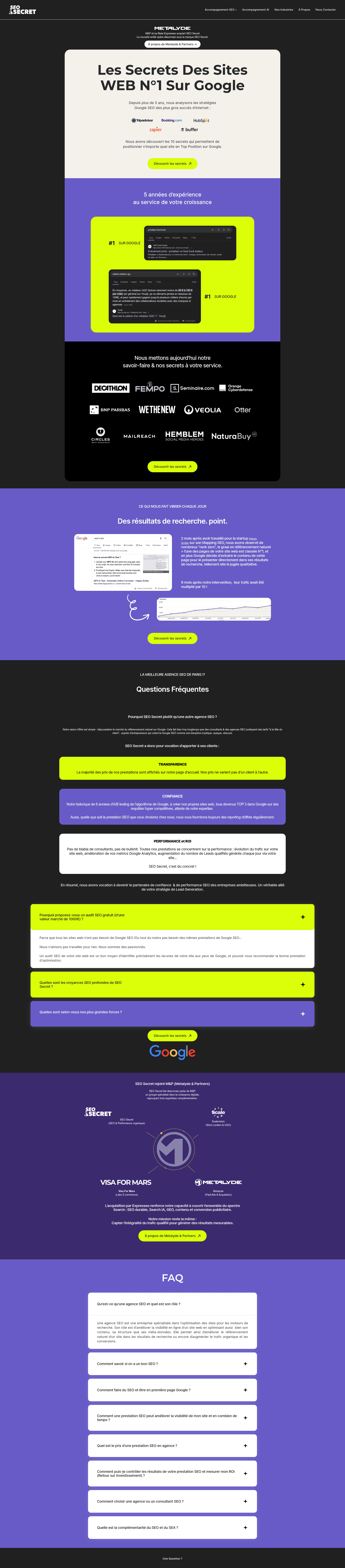 SEO Secret website screenshot