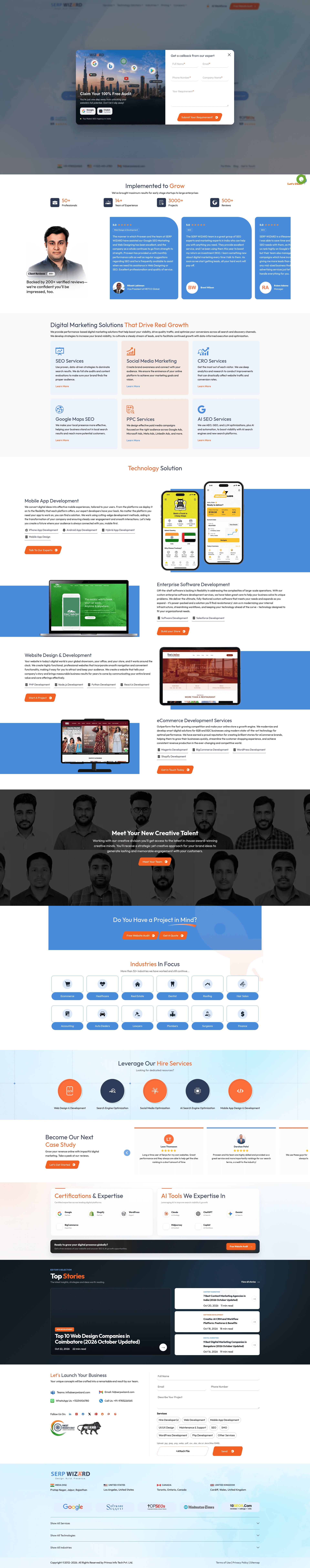 Serp Wizard website screenshot