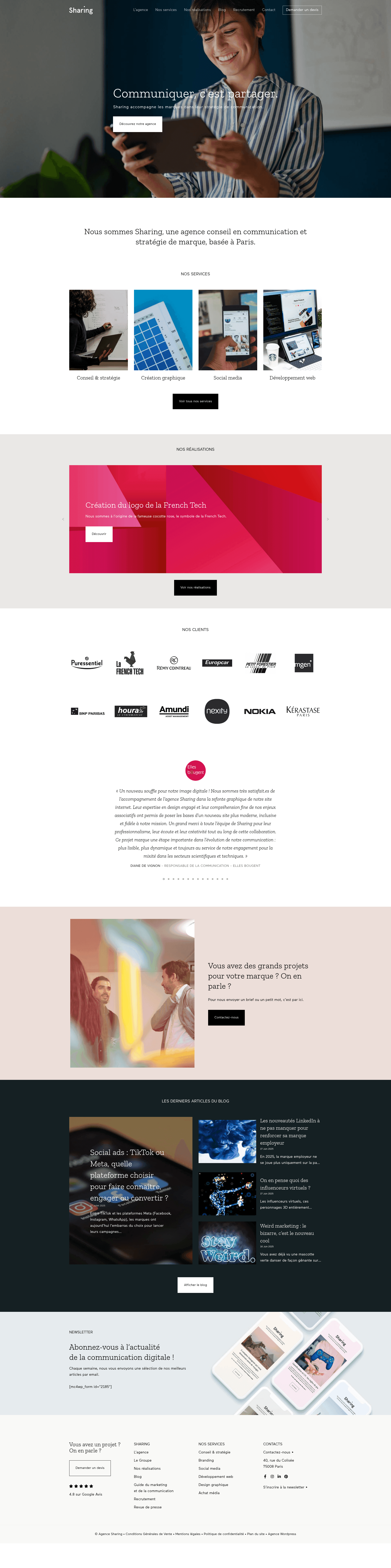 Sharing website screenshot
