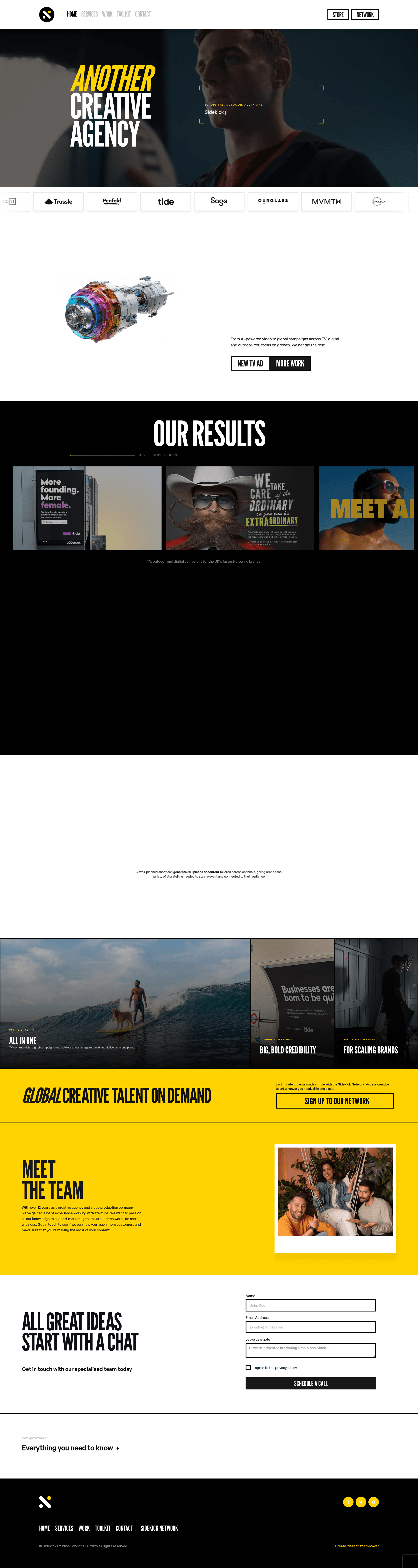 Sidekick Studios website screenshot