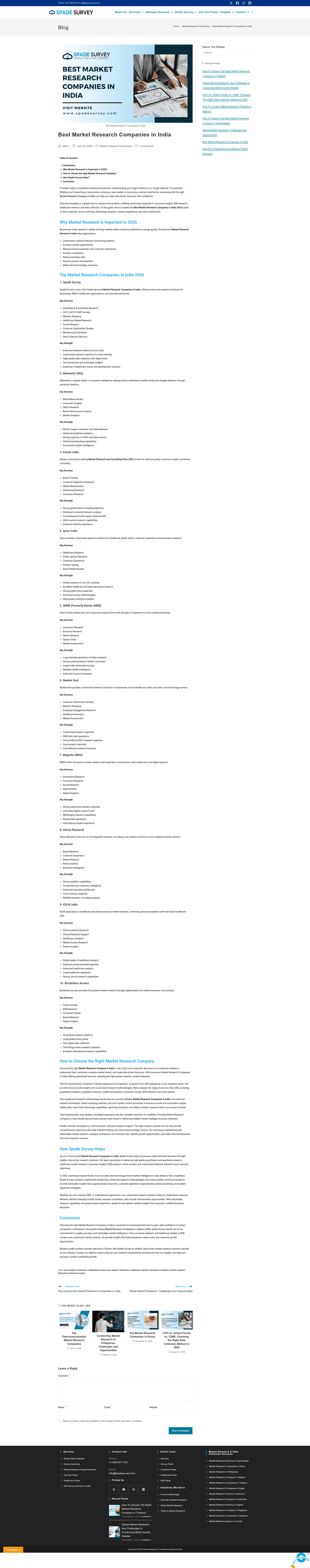 Spade Survey website screenshot