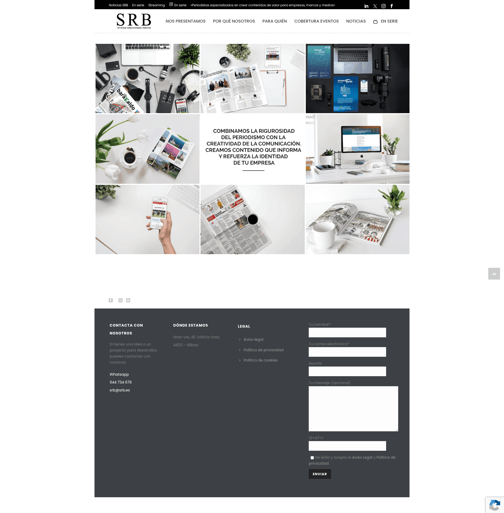 SRB website screenshot