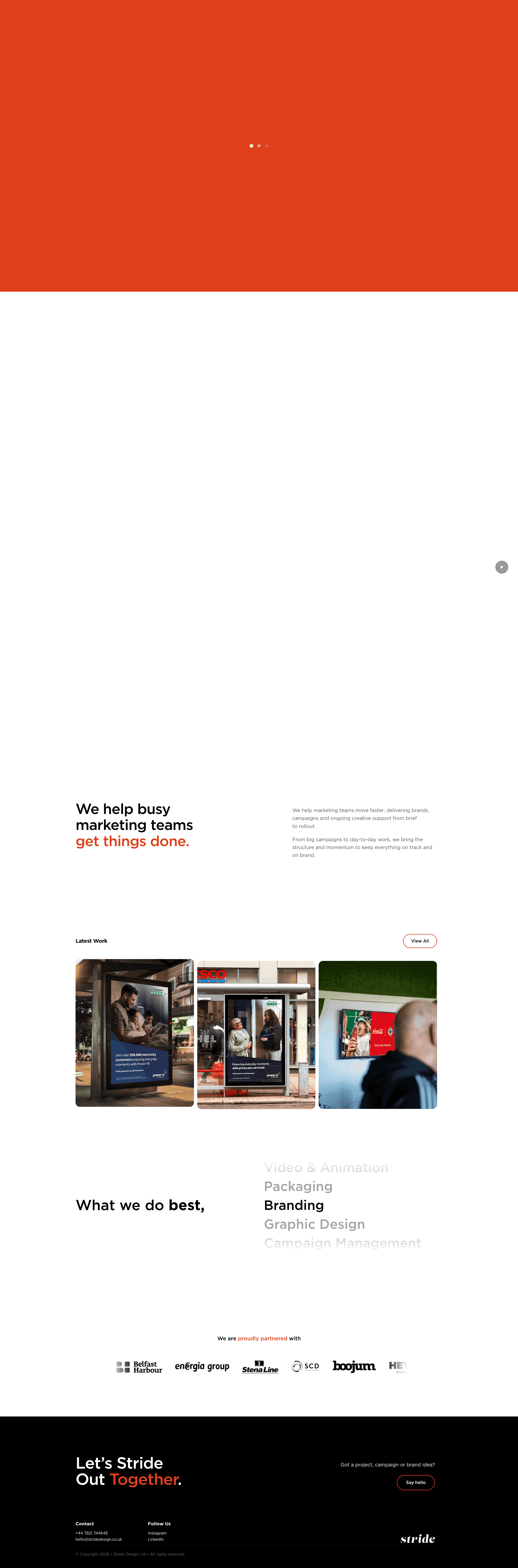 Stride website screenshot