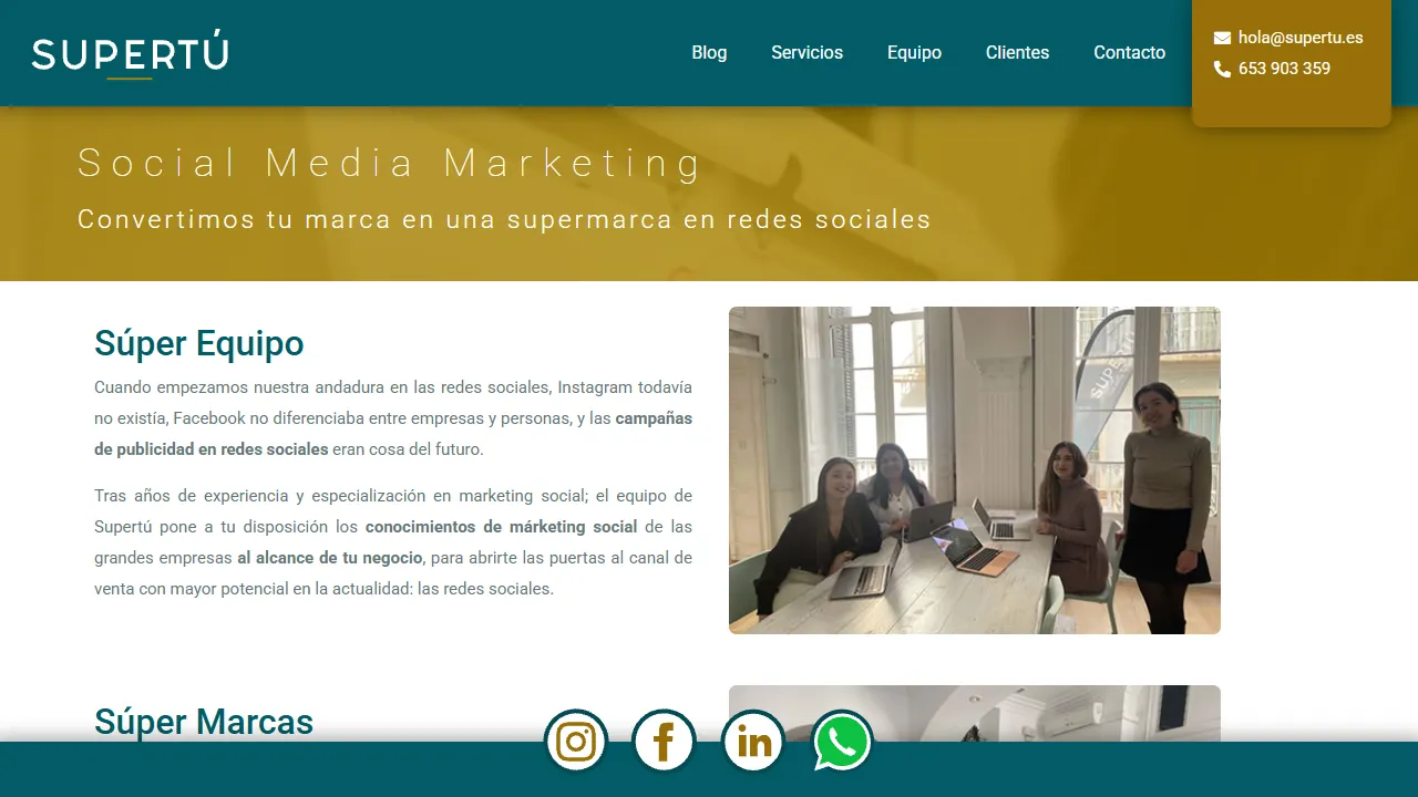 Supertú website screenshot
