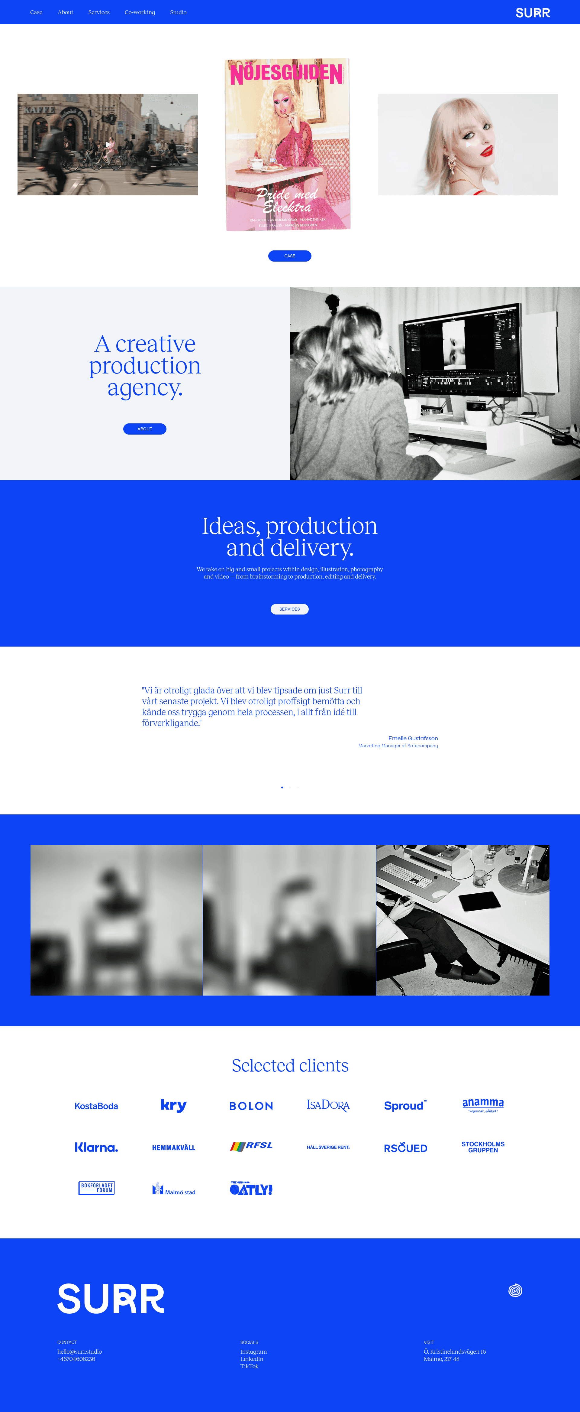 Surr website screenshot