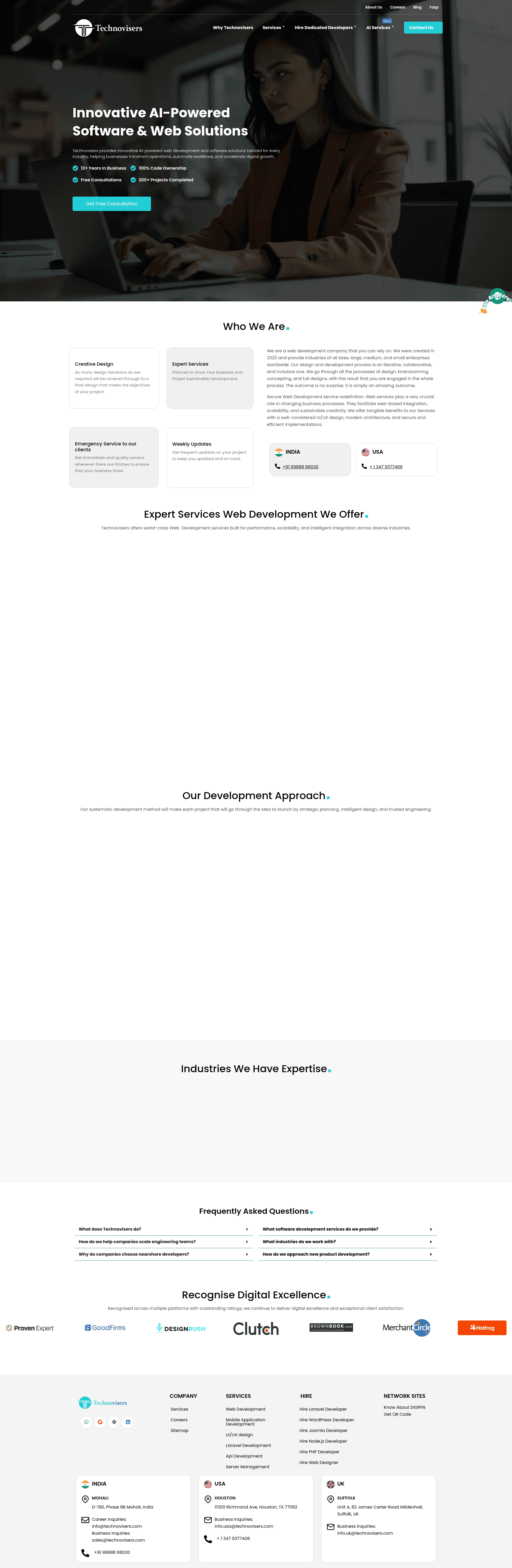 Technovisers website screenshot