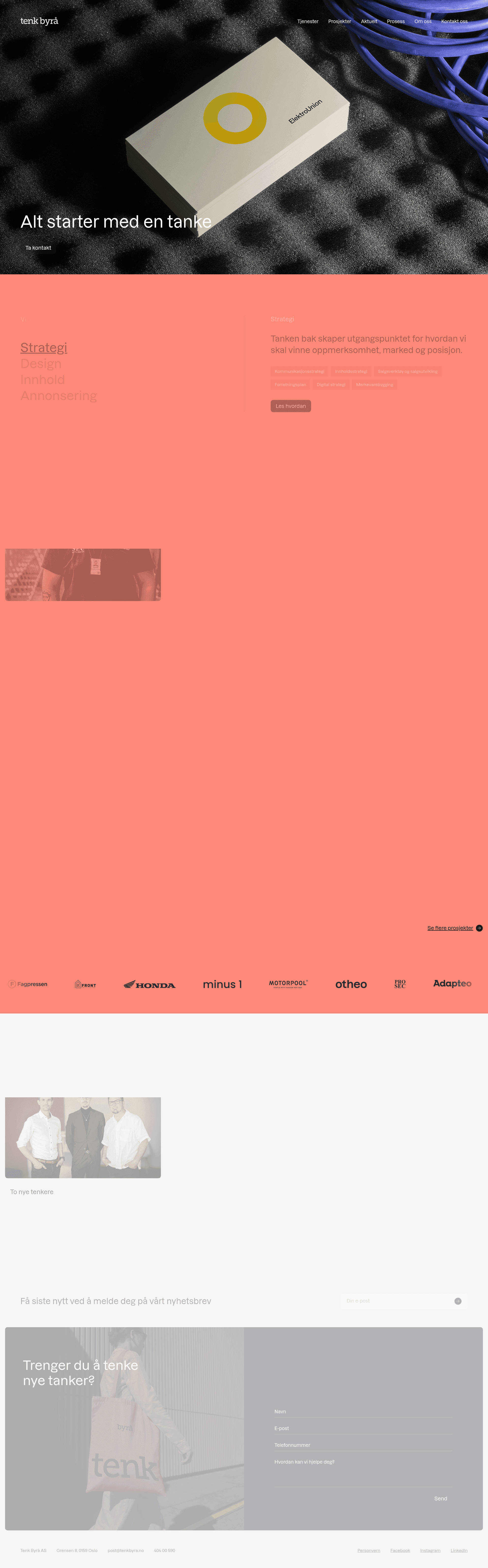 Tenk Byrå website screenshot