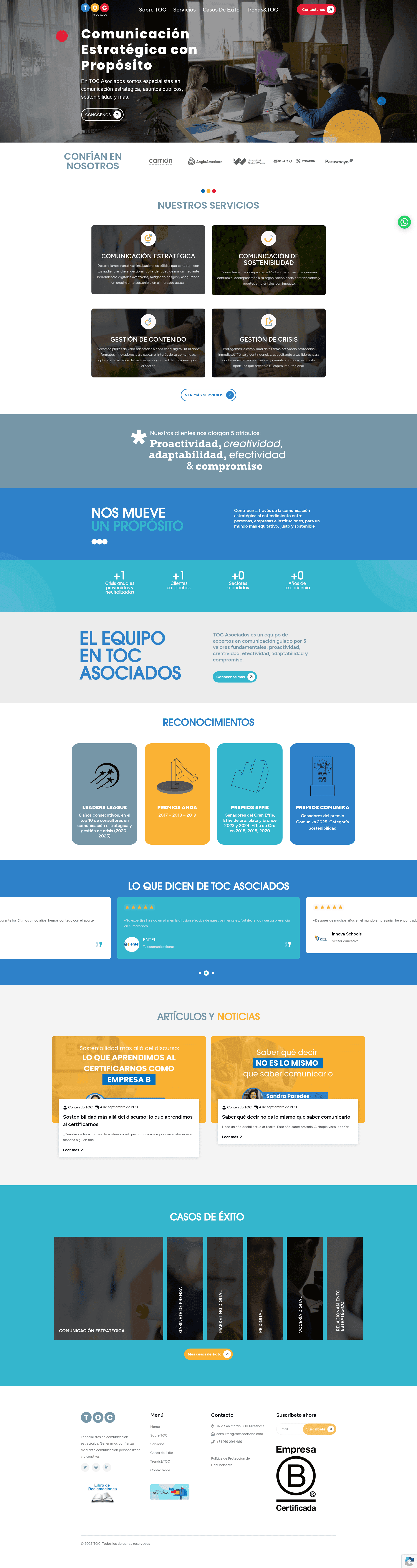 TOC Asociados website screenshot