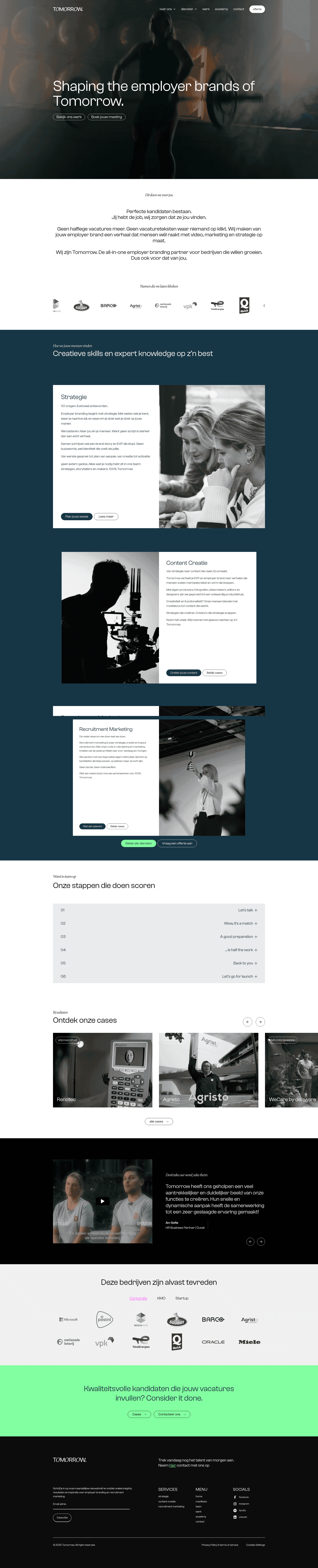Tomorrow website screenshot