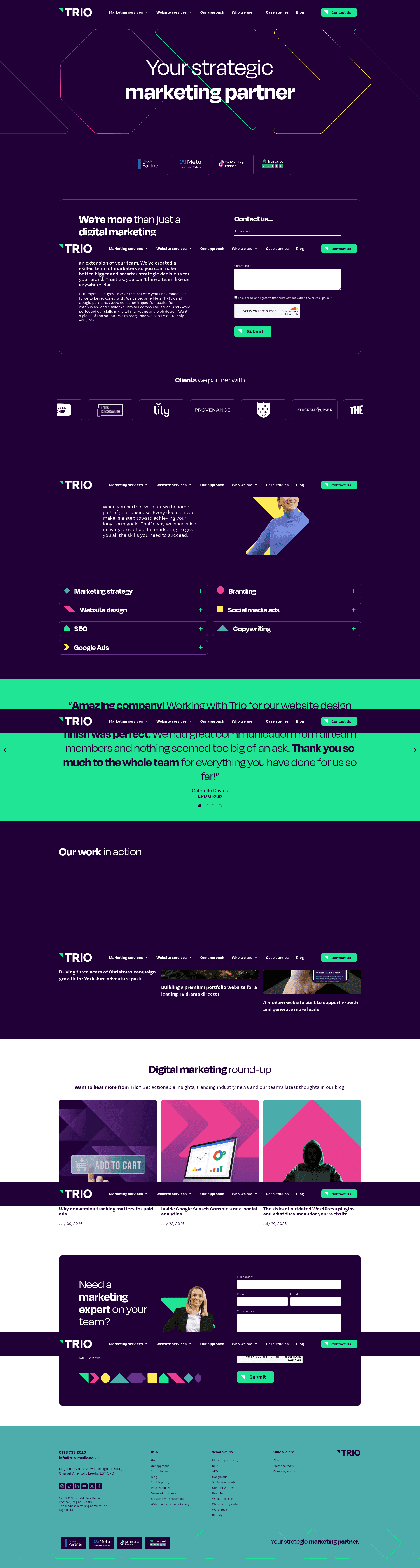 Trio Media website screenshot