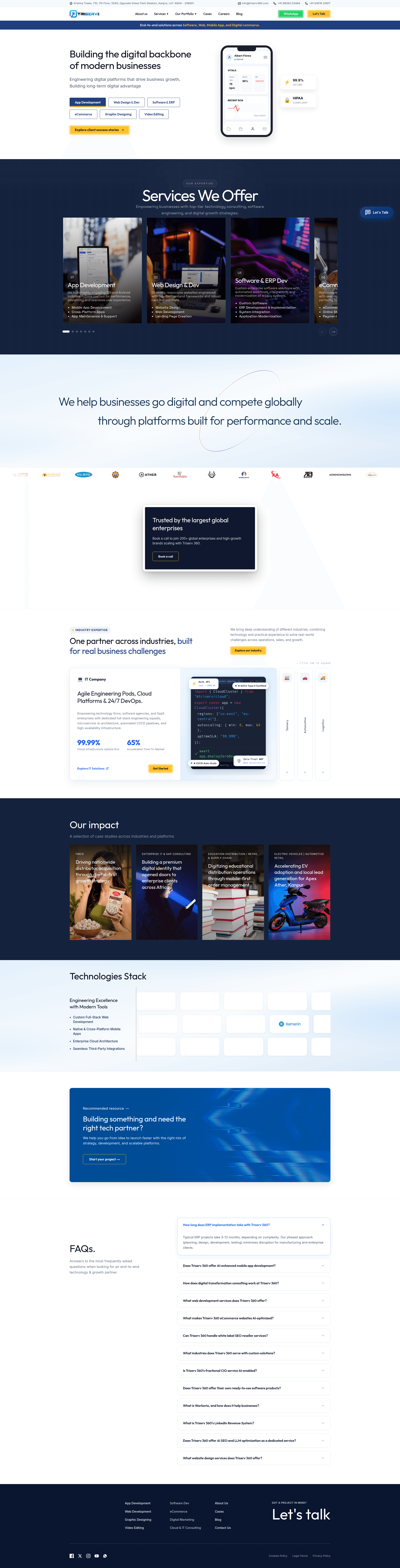 Triserv 360 website screenshot