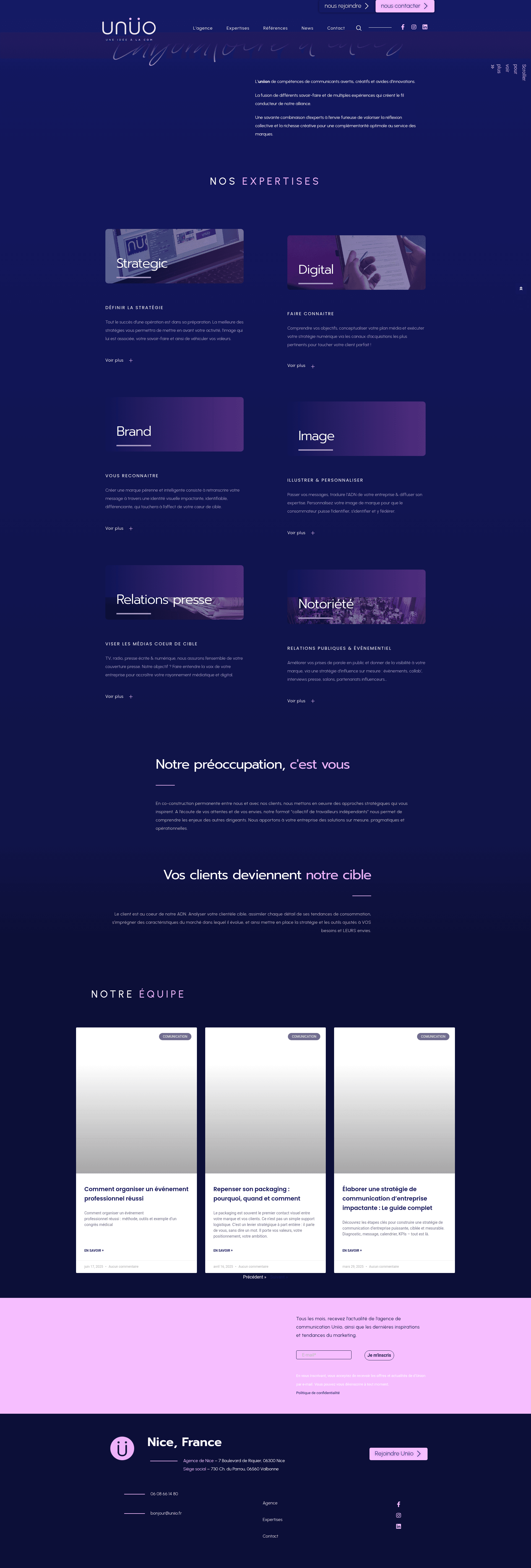 Uniio website screenshot