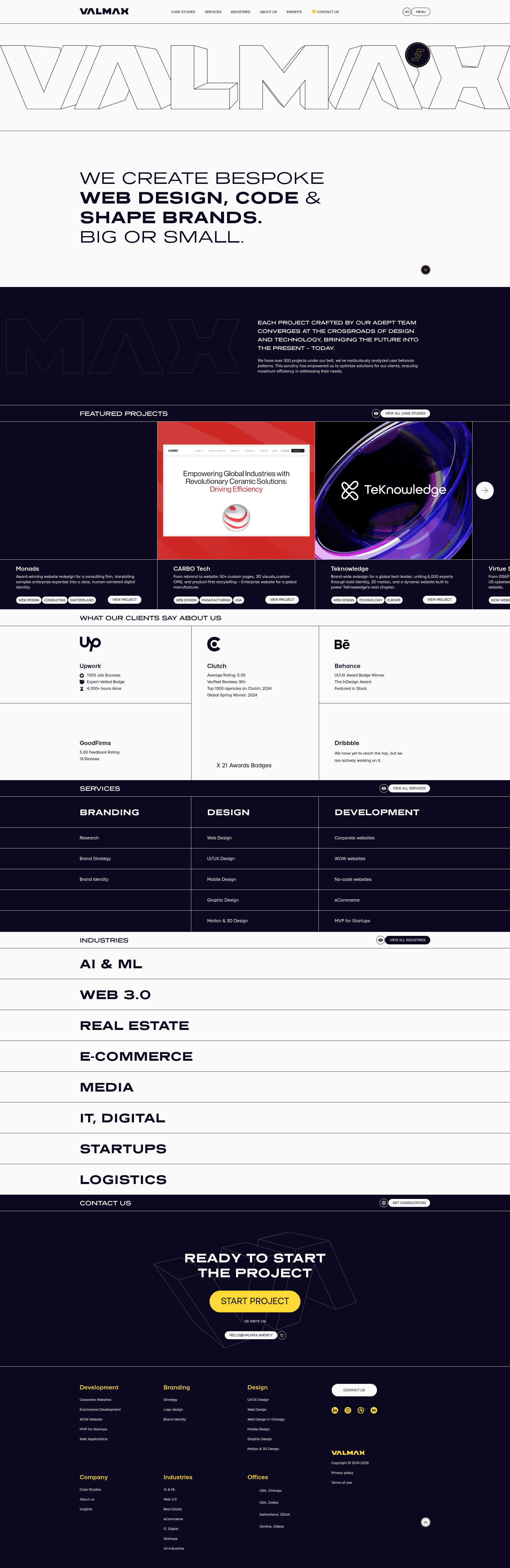 Valmax website screenshot