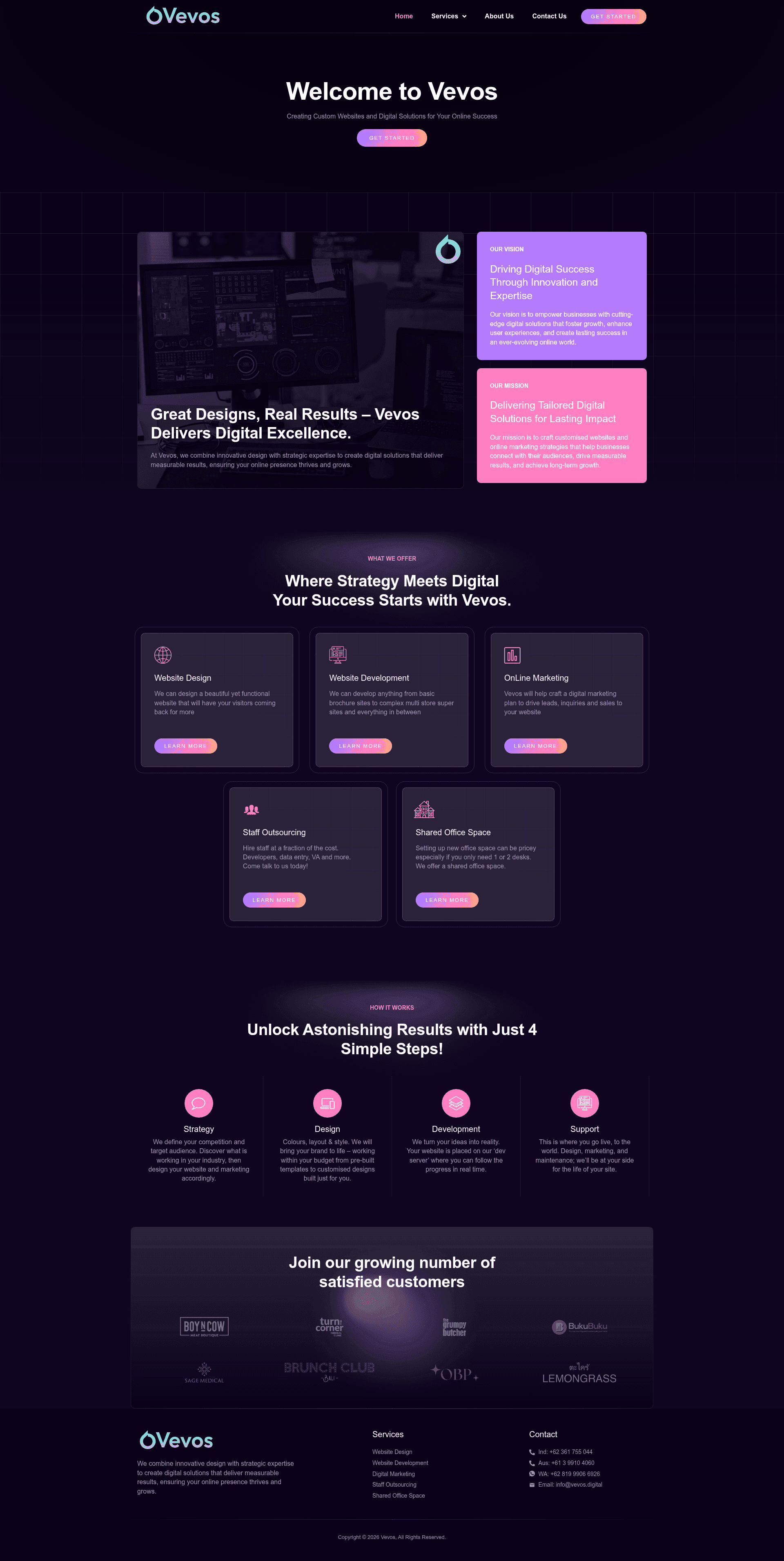 Vevos website screenshot