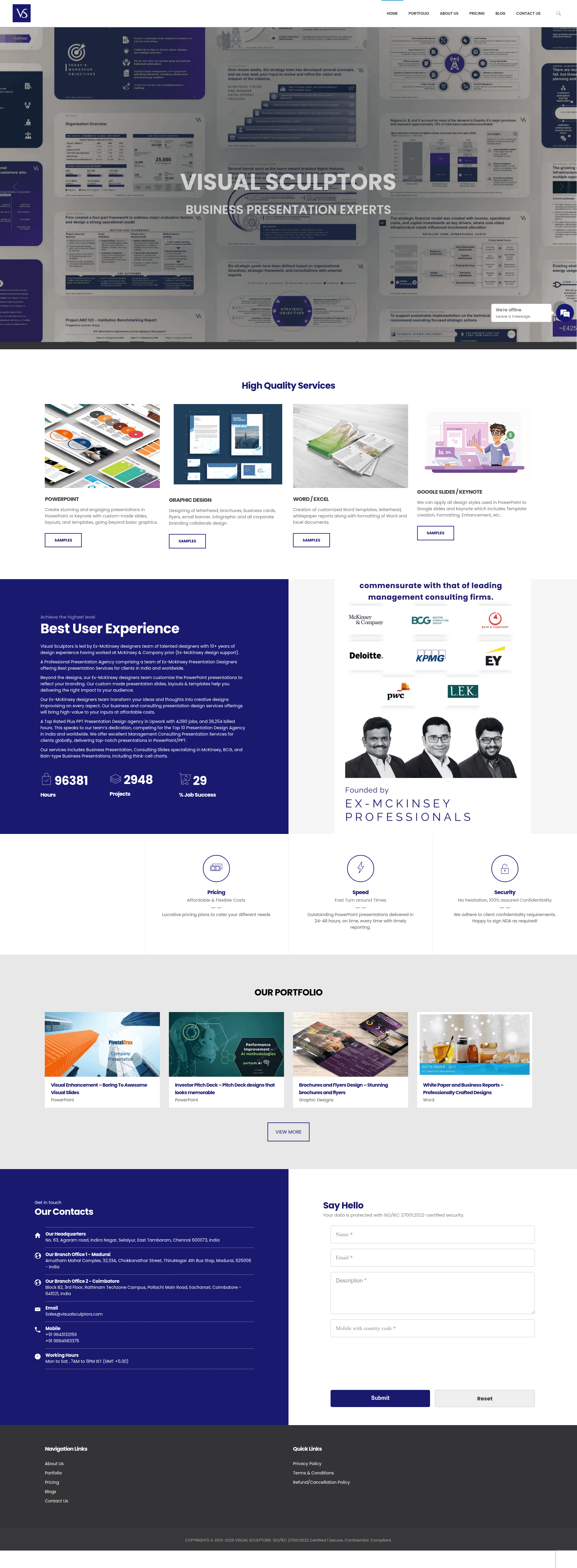 Visual Sculptors website screenshot