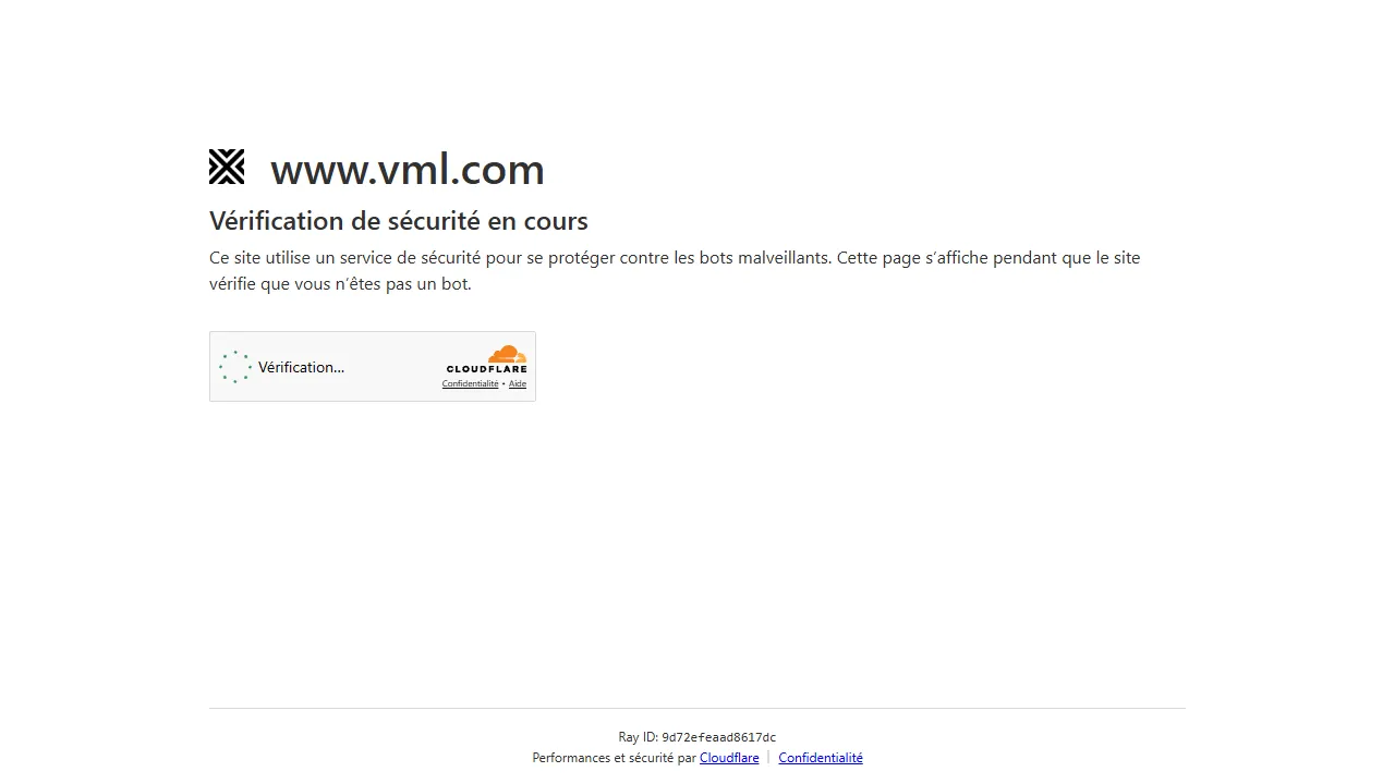 VML website screenshot