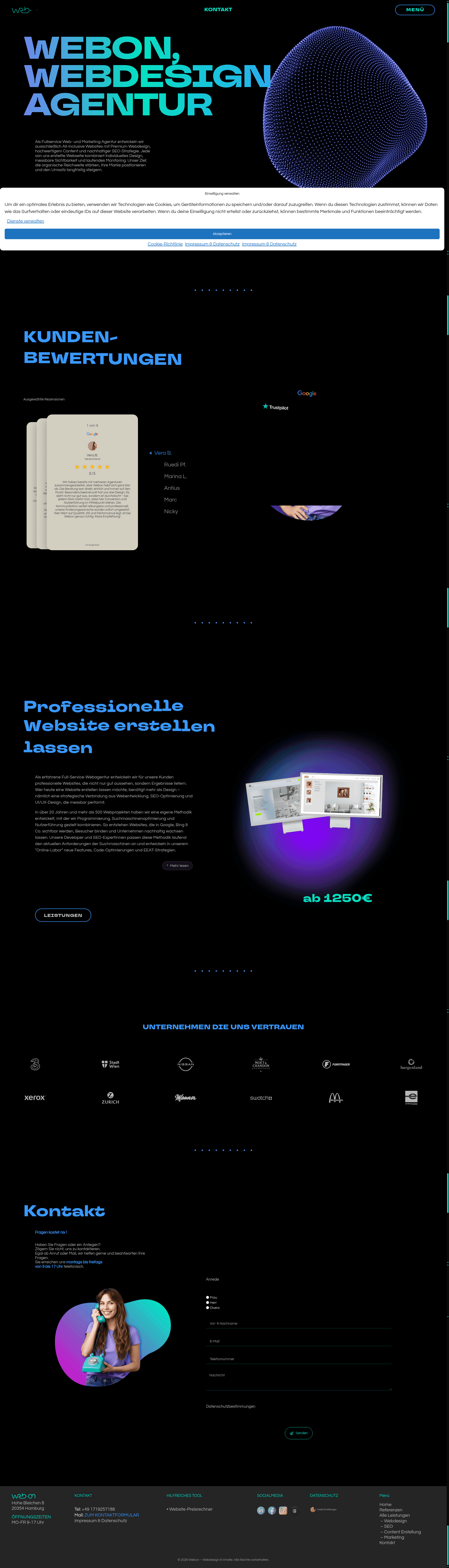 Webon website screenshot