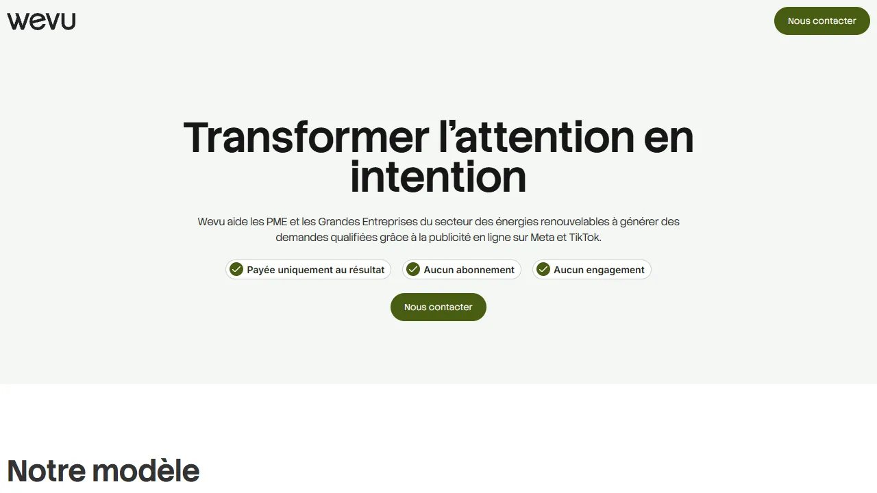 Wevu website screenshot