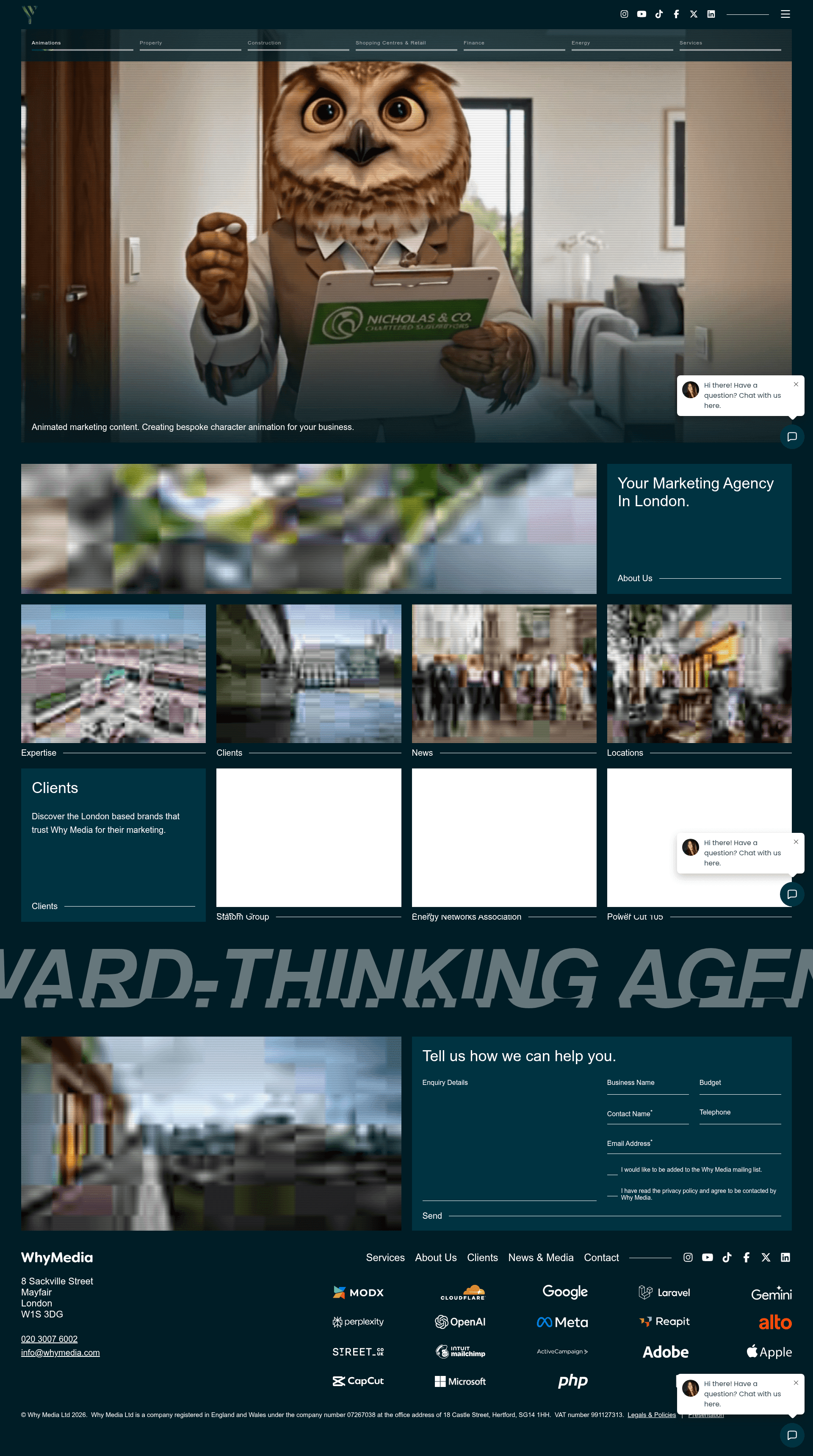 Why Media website screenshot