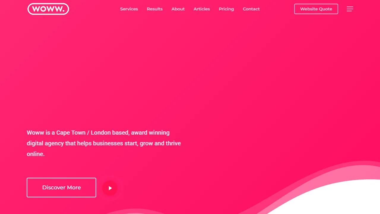 Woww website screenshot