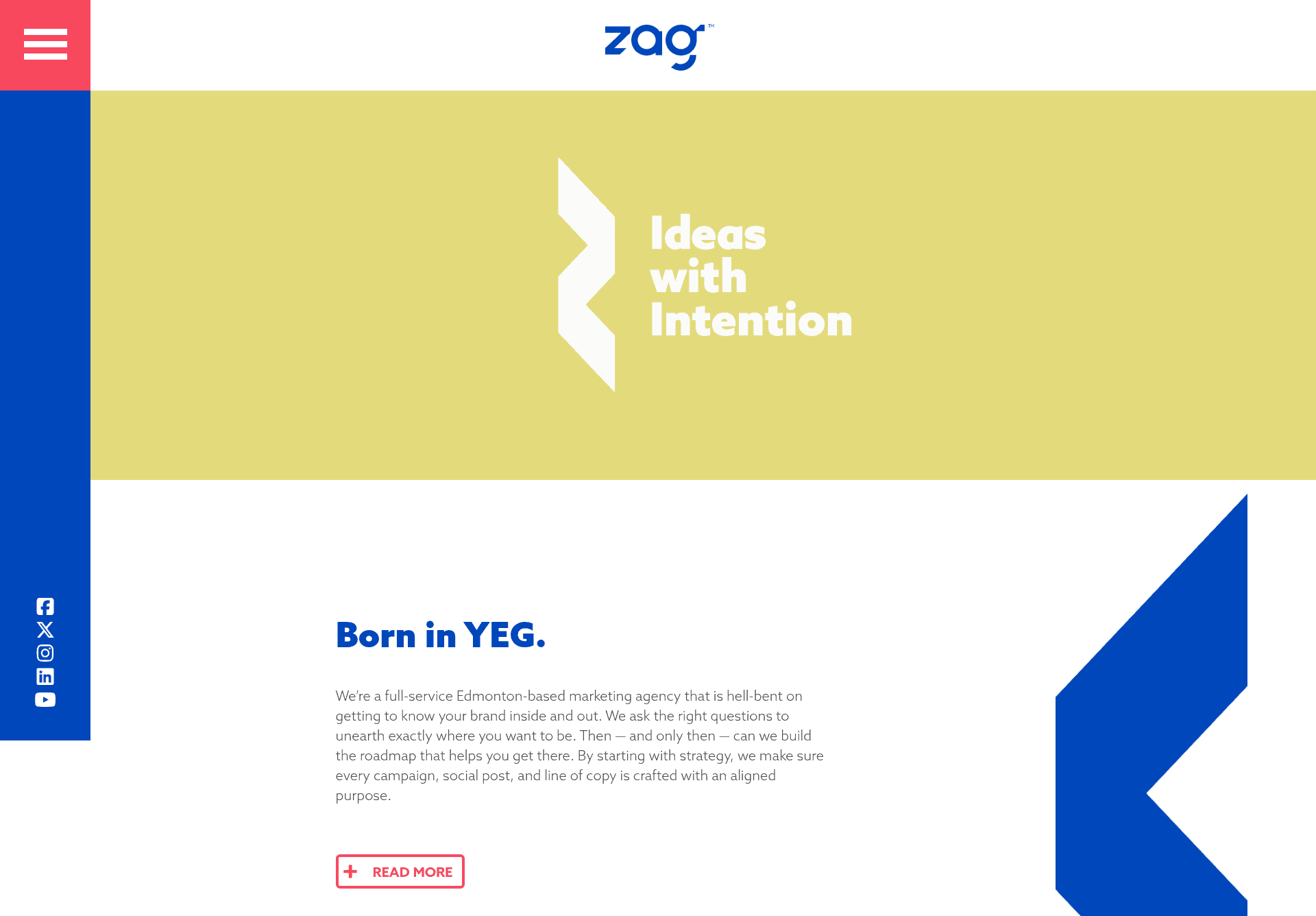 zag website screenshot