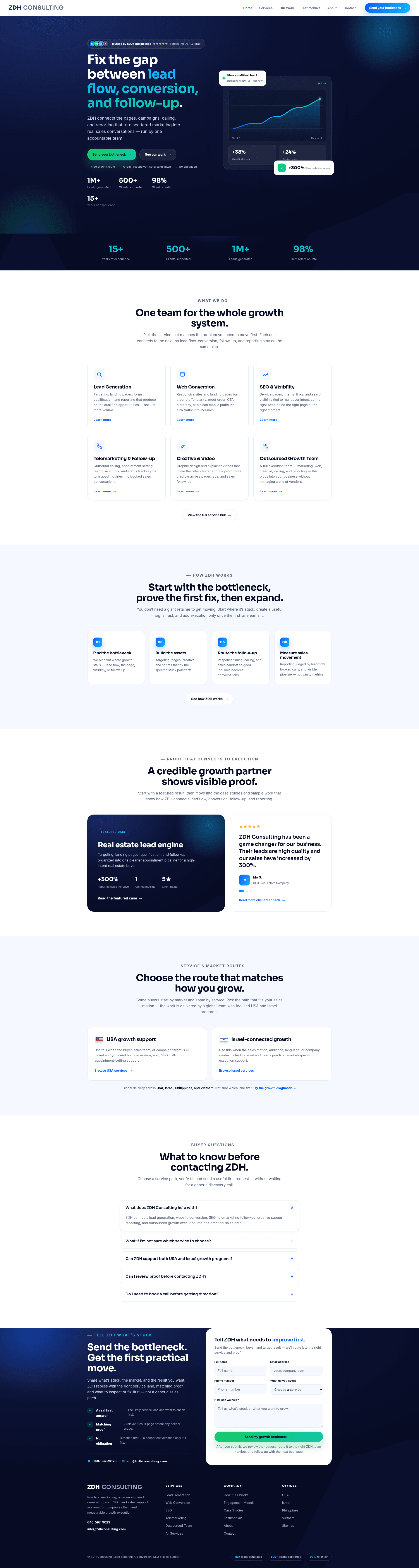 ZDH Consulting website screenshot