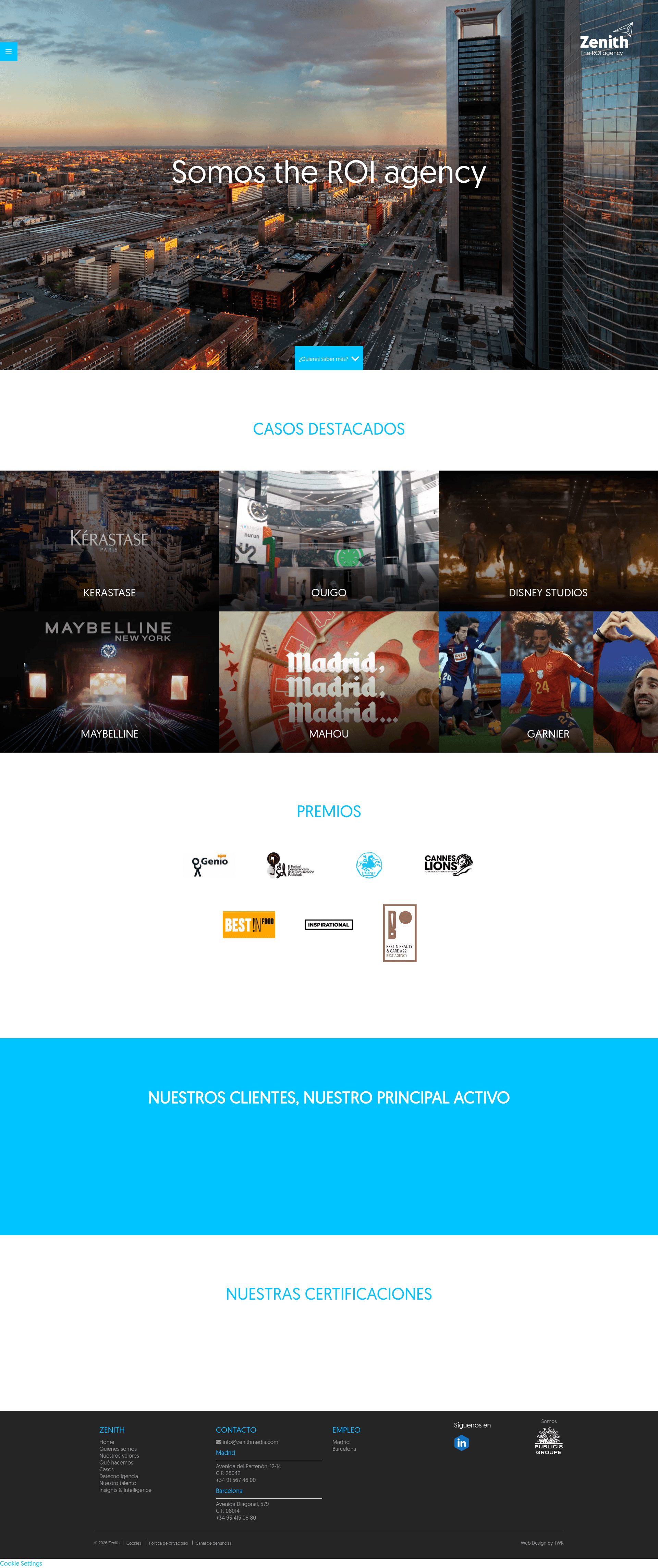 Zenith website screenshot