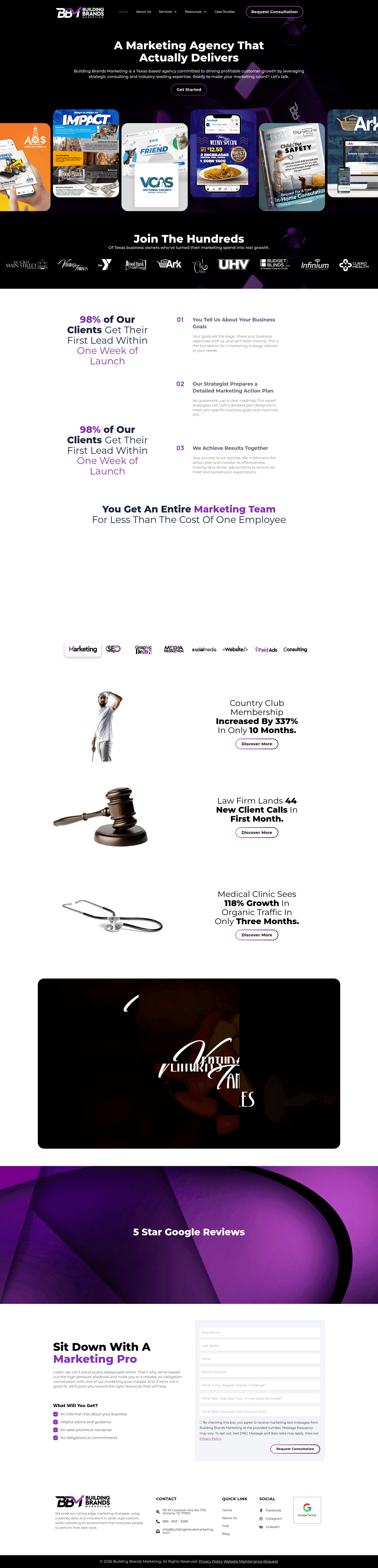 Building Brands Marketing website screenshot
