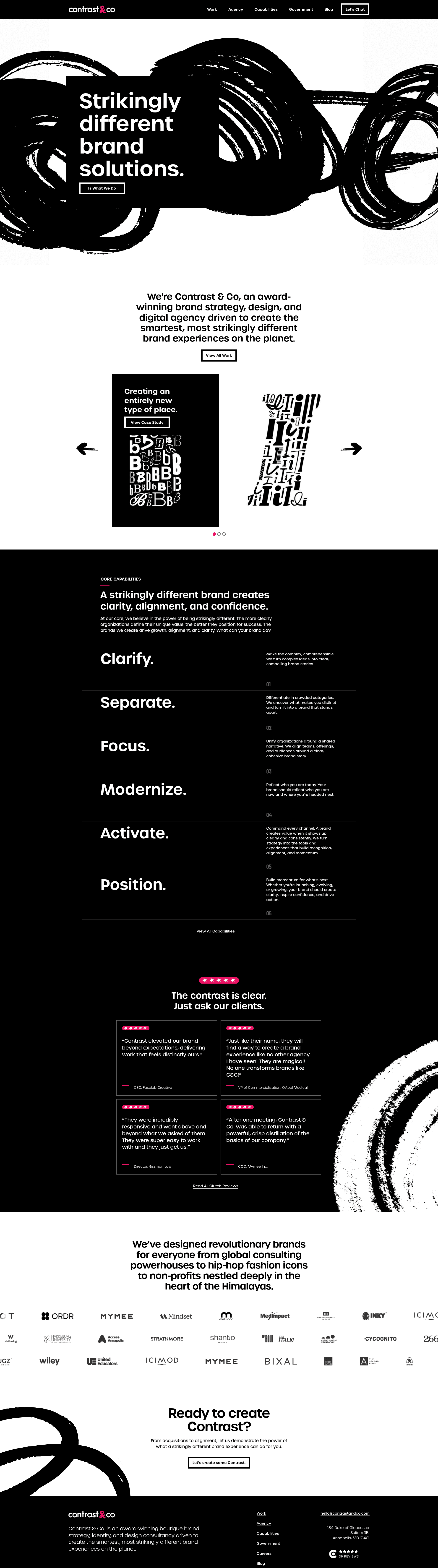 Contrast & website screenshot