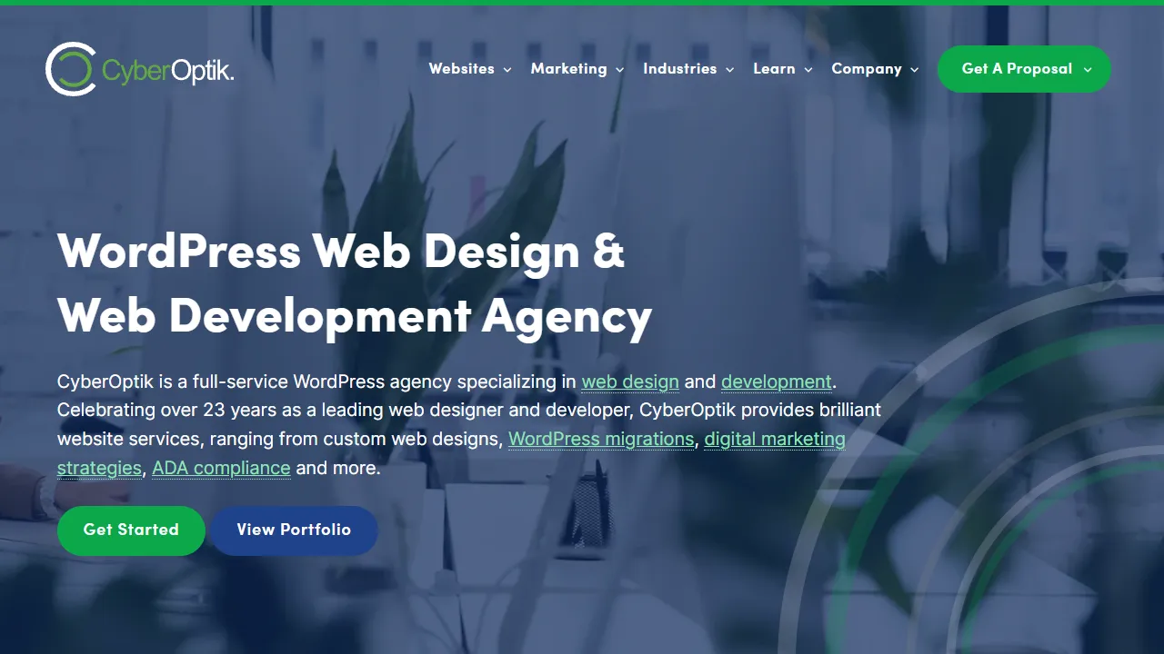 CyberOptik website screenshot