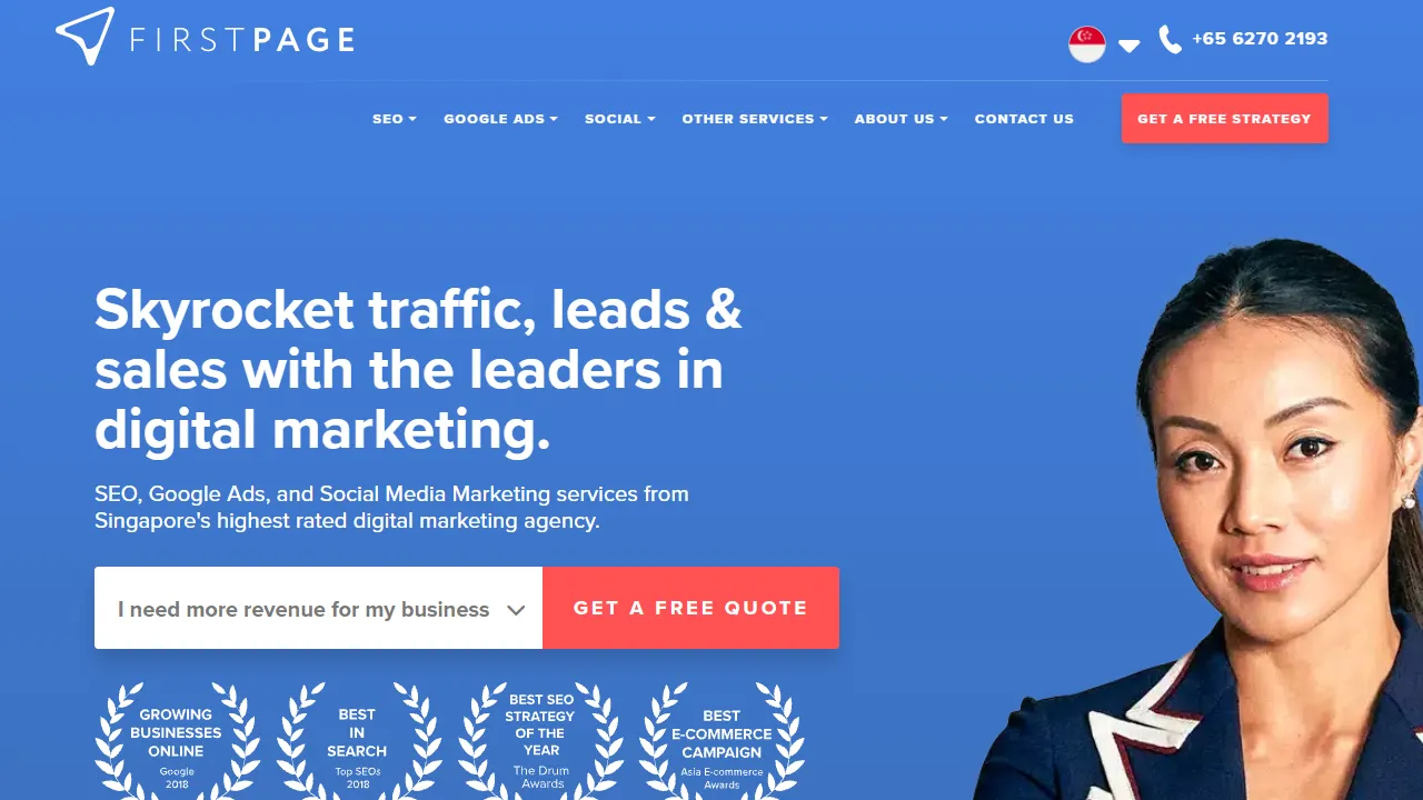 First Page Digital Singapore website screenshot
