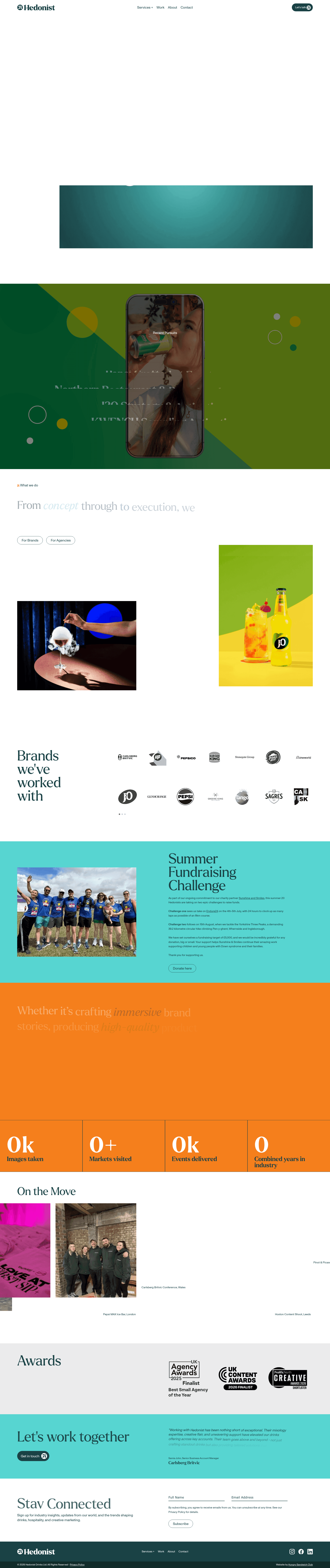 Hedonist Creative Brand Agency website screenshot
