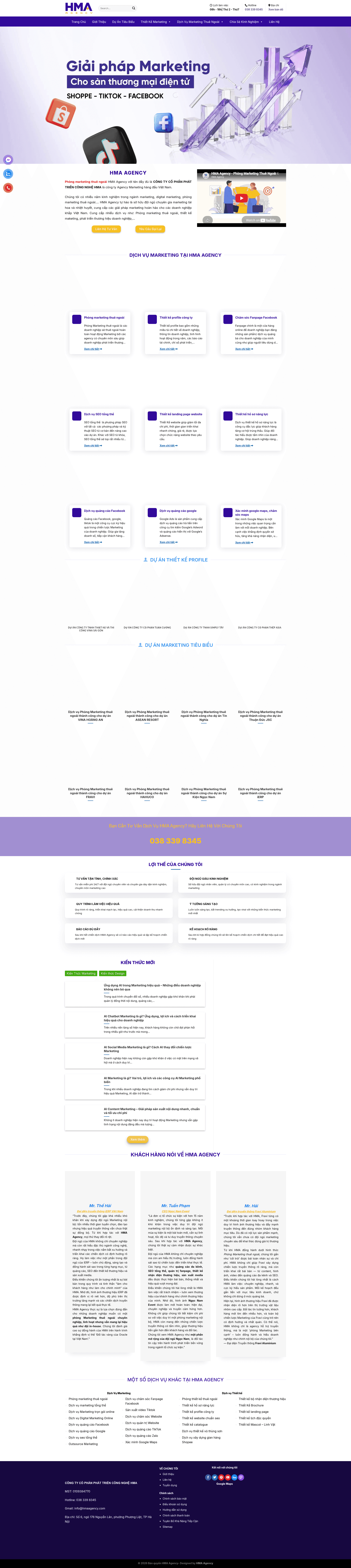 HMA Agency - Phòng Marketing thuê ngoài tại Hà Nội website screenshot