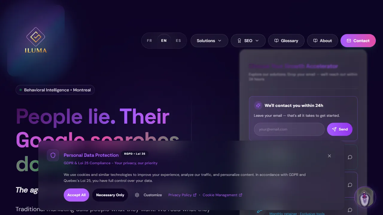 Screenshot of Iluma Marketing