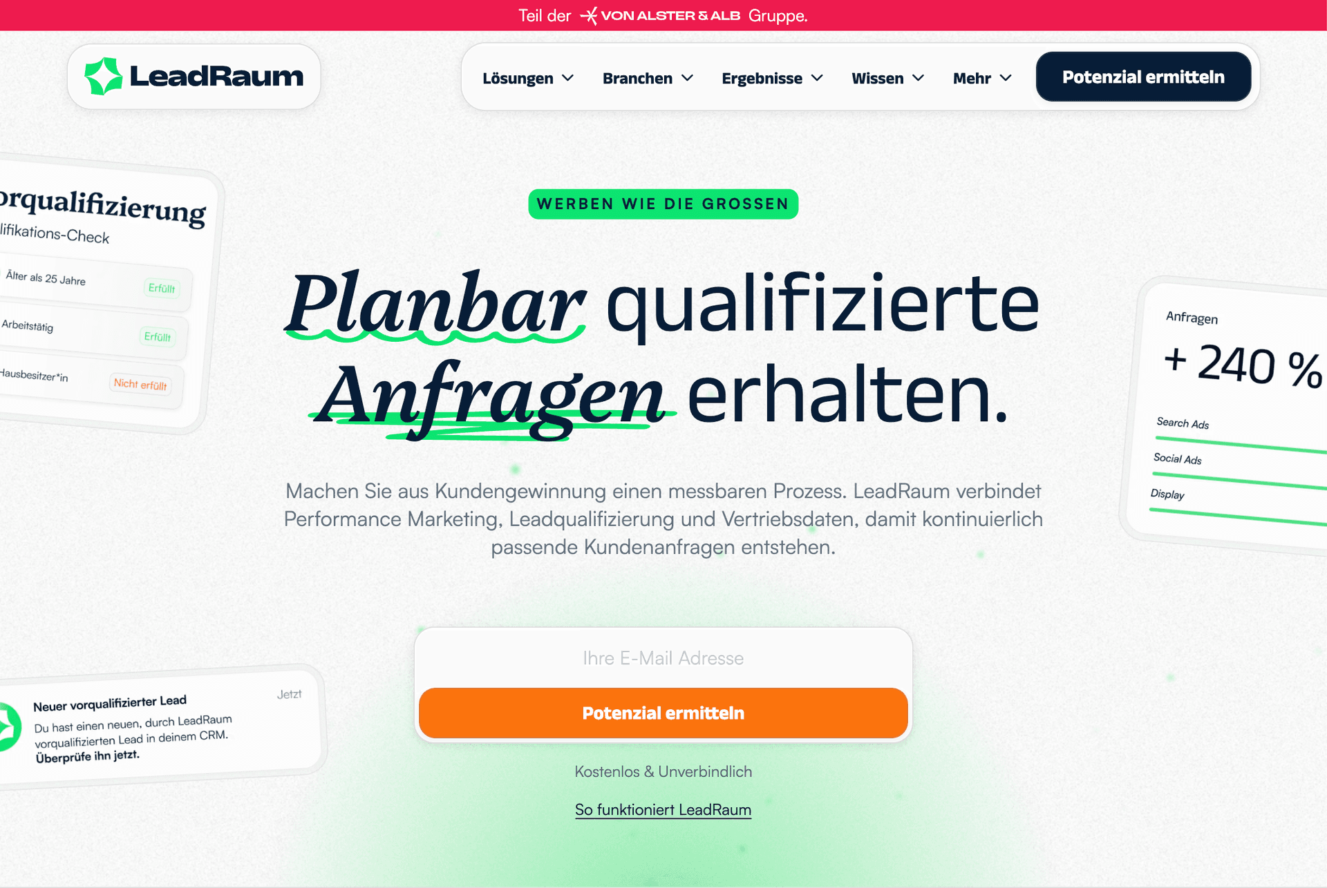LeadRaum website screenshot