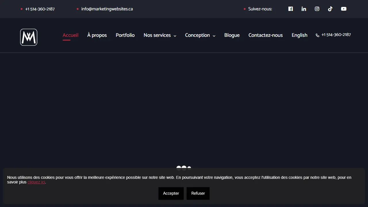 Screenshot of Marketing Websites