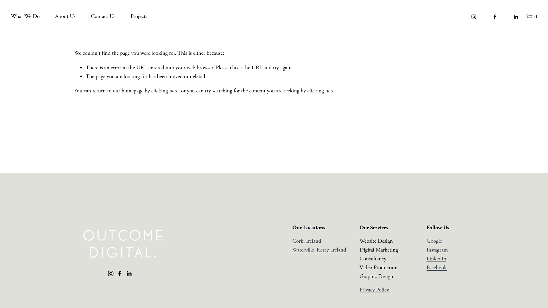 Outcome Digital website screenshot