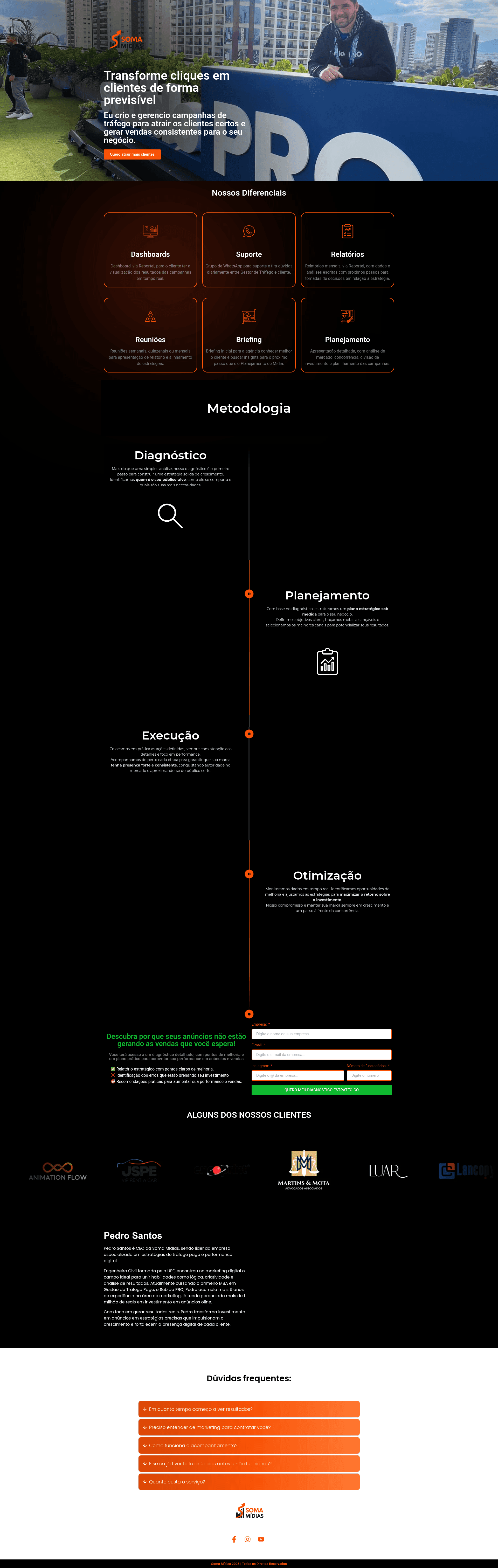 Pedro Santos - Gestor de Tráfego Pago / Agência de Marketing website screenshot