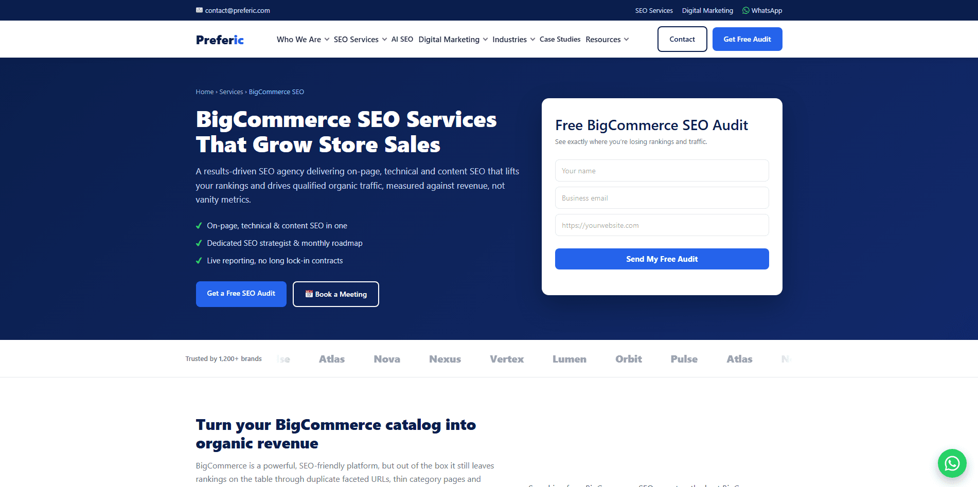 Preferic Solutions website screenshot