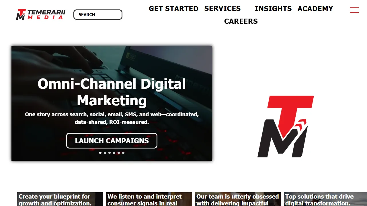 Temerarii Media website screenshot